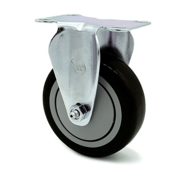 4 Inch Black Polyurethane Wheel Rigid Top Plate Caster